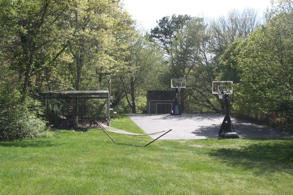 Basketball court and outdoor ping pong table (not pictured)