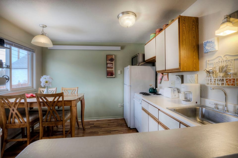 Enjoy a meal in the well stocked kitchen