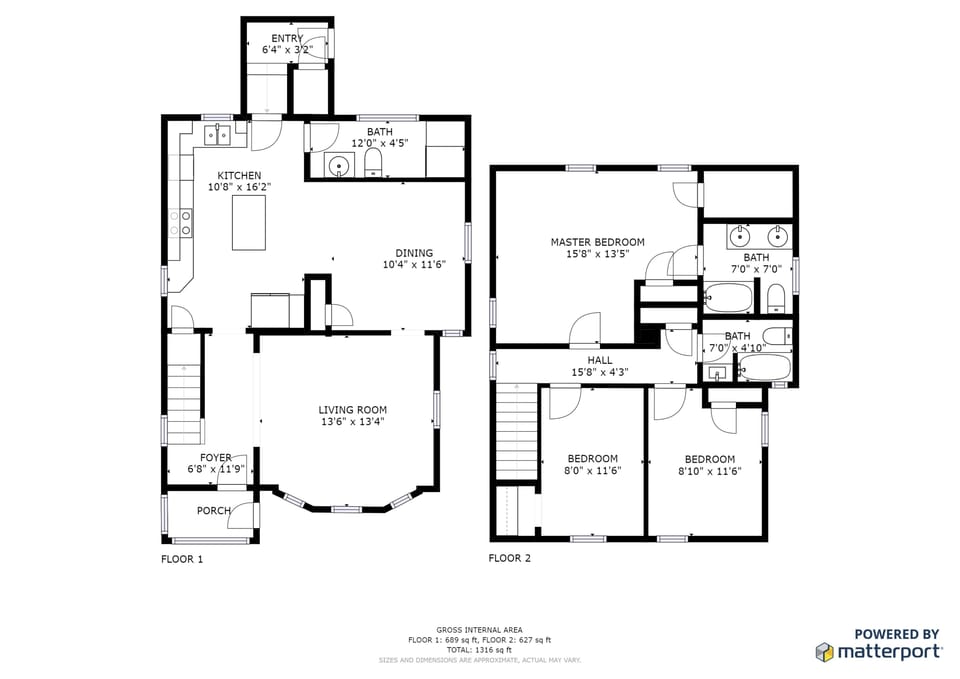 Floor plan for 1st and 2nd floors