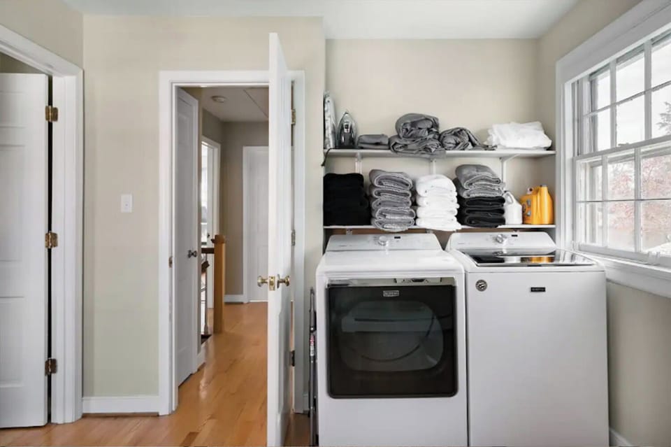 The laundry room.