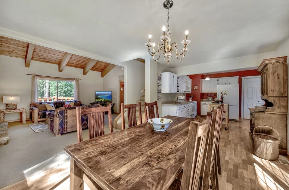 View from dining area into living room