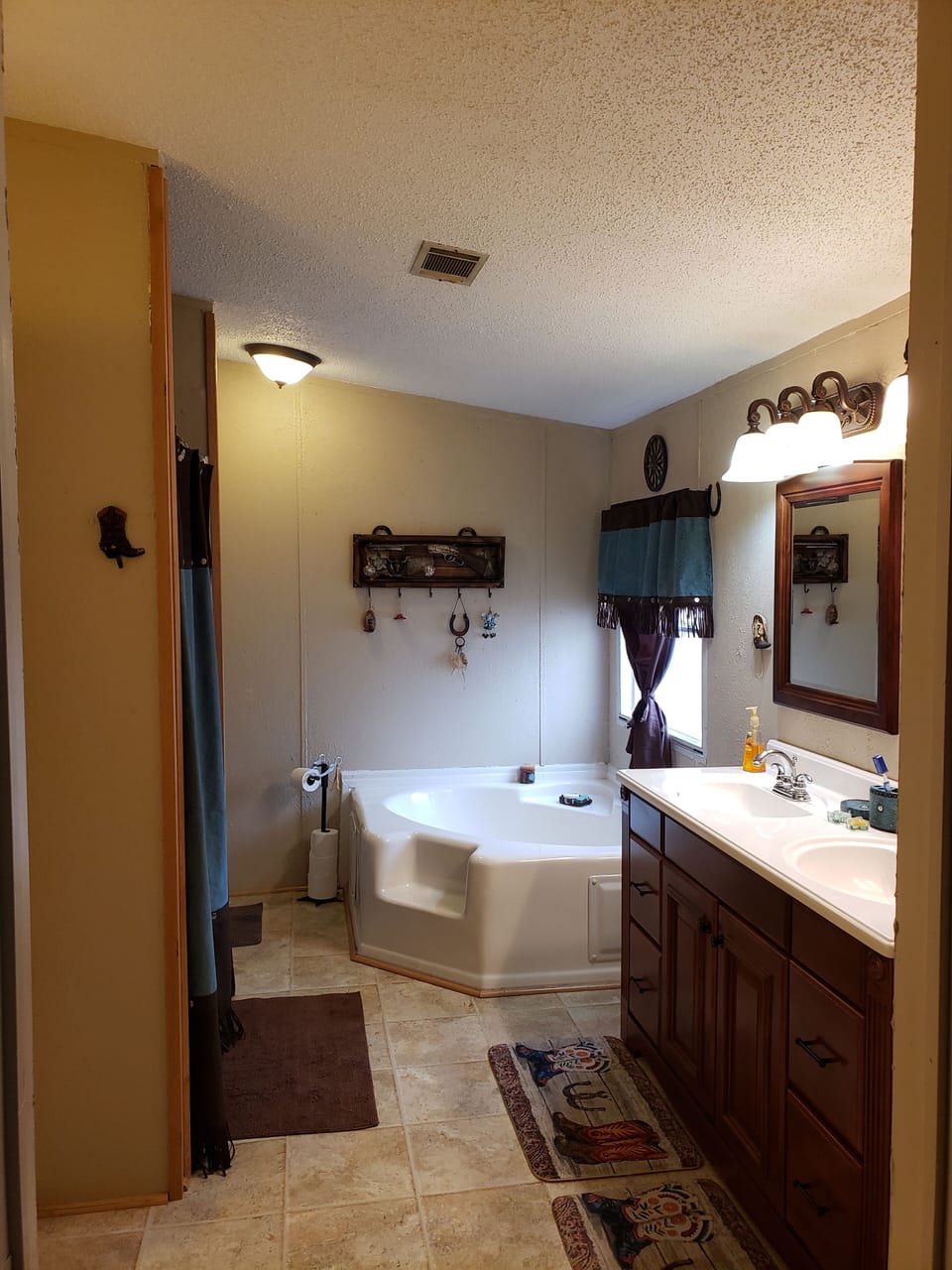 Master bath with garden tub and shower 
