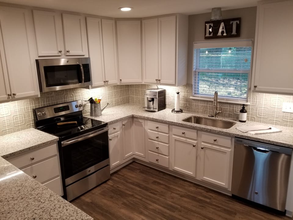 The latest and greatest appliances and accessories... even a wine fridge!!!