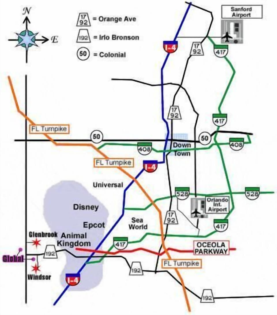 Minutes from 192 that leads right into Disney!