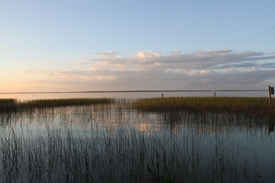 Looking east at sunset.