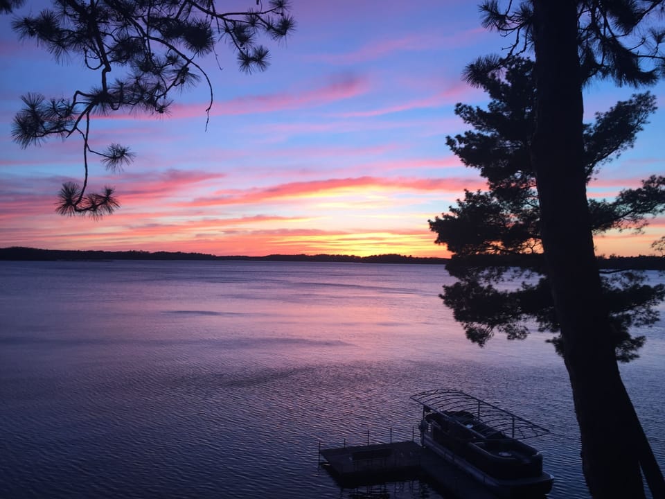Spring sunset off deck.
