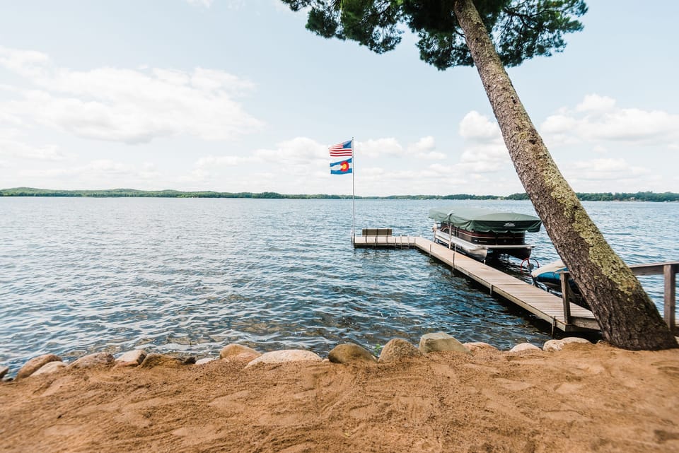 Beautiful sandy beach for picnics, lounging and playing.