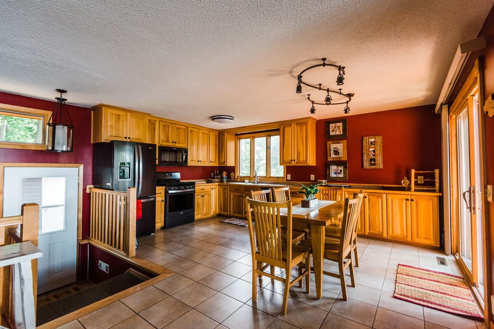 Kitchen with new Whirlpool appliance package and all of your cooking needs.
