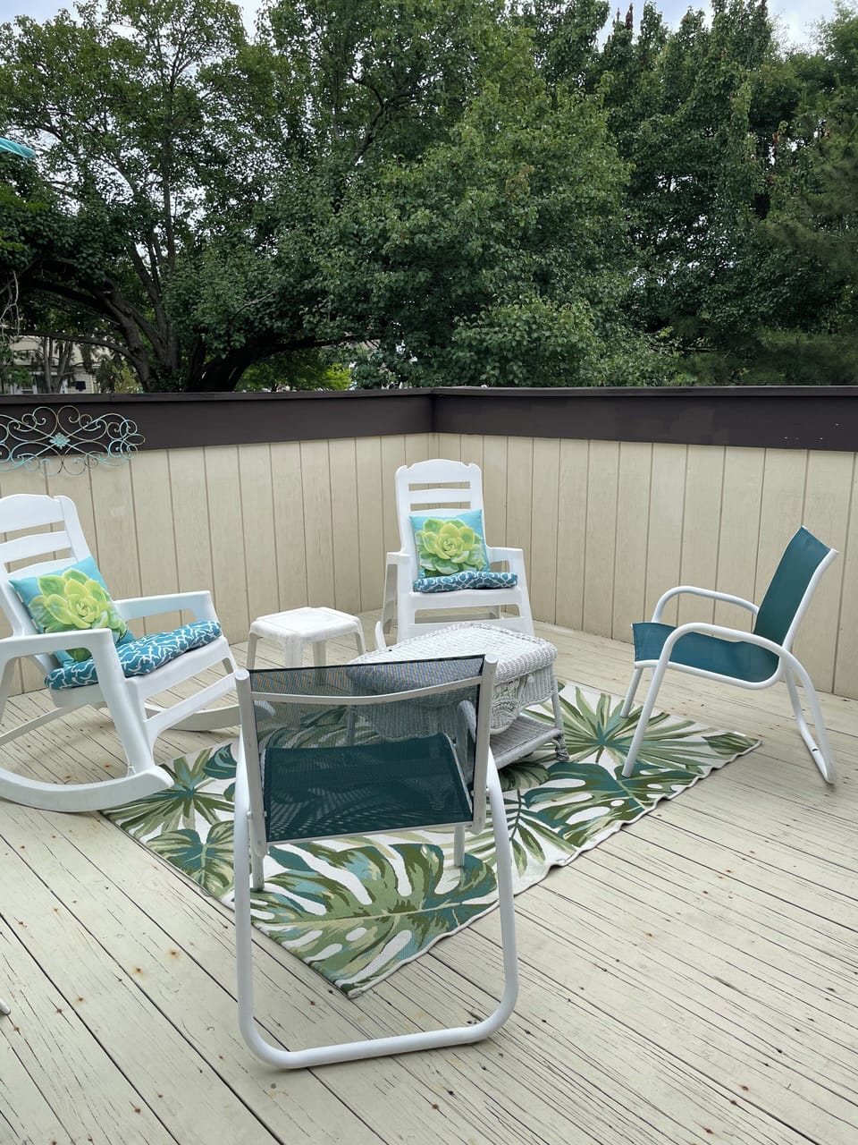 One of sitting areas on 1st floor deck