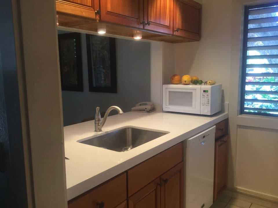 Kitchen with solid surface countertops