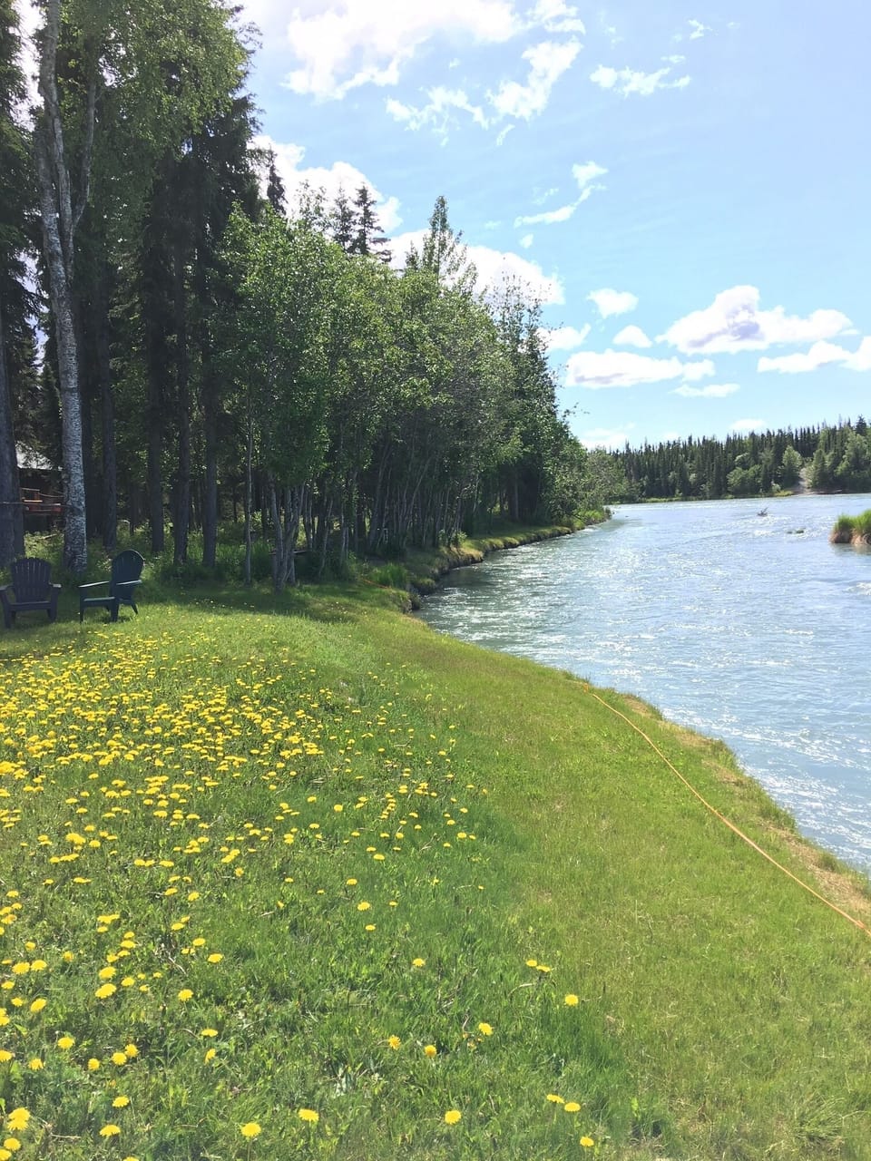 Our waterfront fishing doesn't require wading.  
