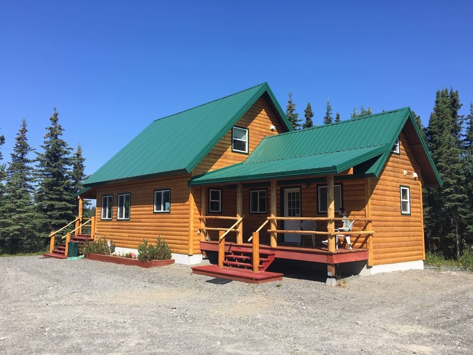 Our "Eagles Retreat" cabin overlooks the Kenai River of Alaska.
