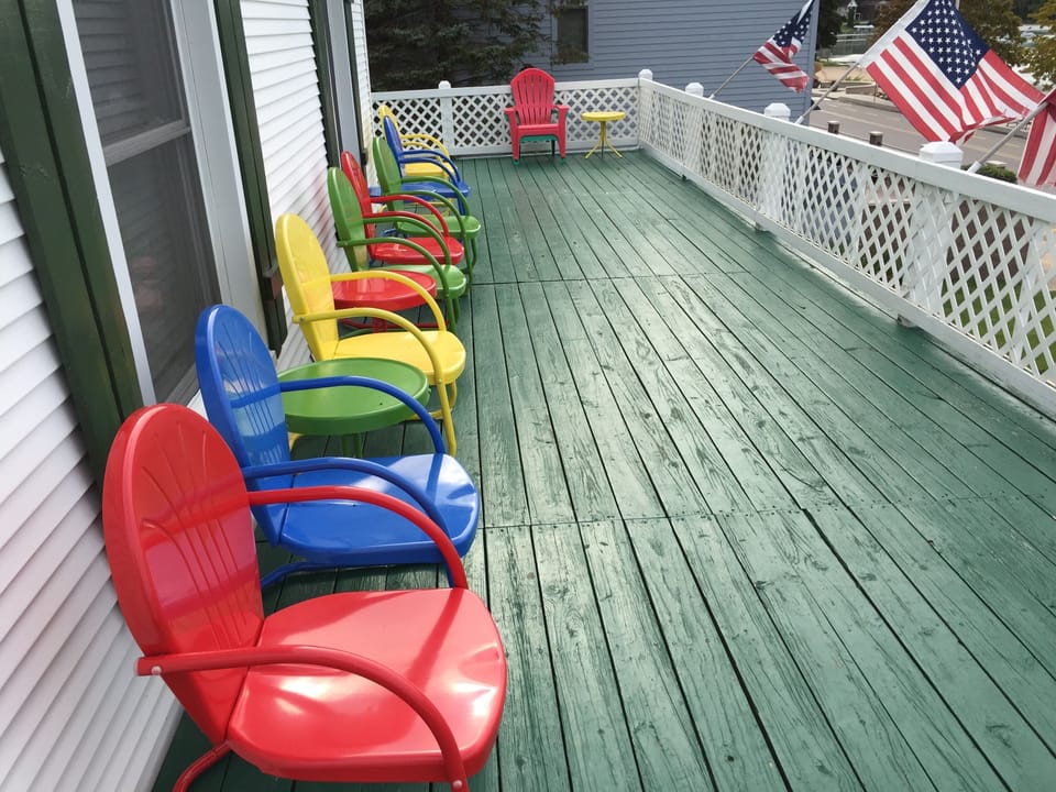 Second floor deck overlooking Crystal Lake