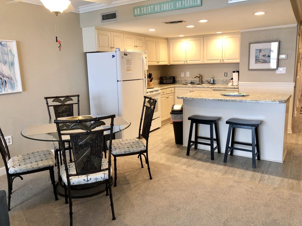 Dining and kitchen area.