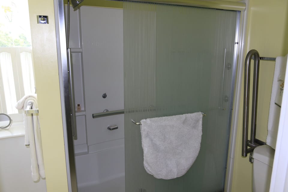 Bathroom #1 - fully accessible shower in the Garden Suite