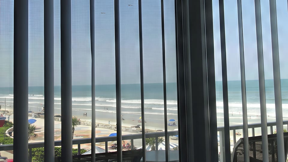 LIVING AREA: View of Ocean from Inside Condo