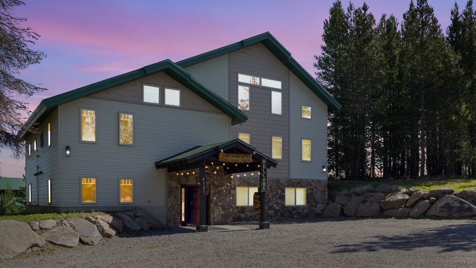 "Experience a memorable Island Park vacation at The Bear Den Lodge", where a warm welcome awaits you with our spacious accommodations perfect for a family reunion, birthday, anniversary celebration, or holiday get-together. We sleep 34 guests.