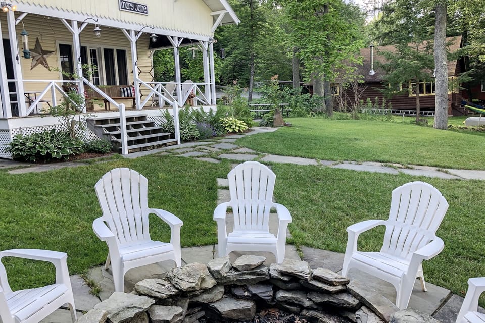 View from one of the two firepits. There is also a firepit at dock level. 
