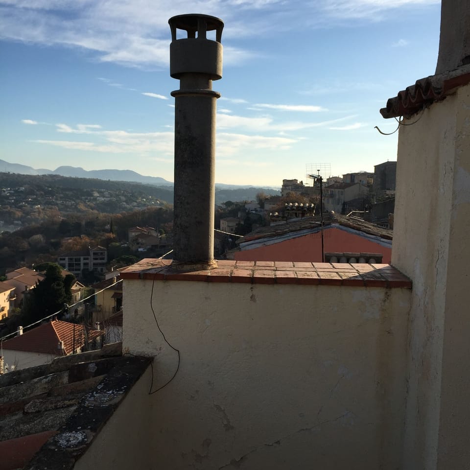 Terrace chimney Looking west along the rampart walls