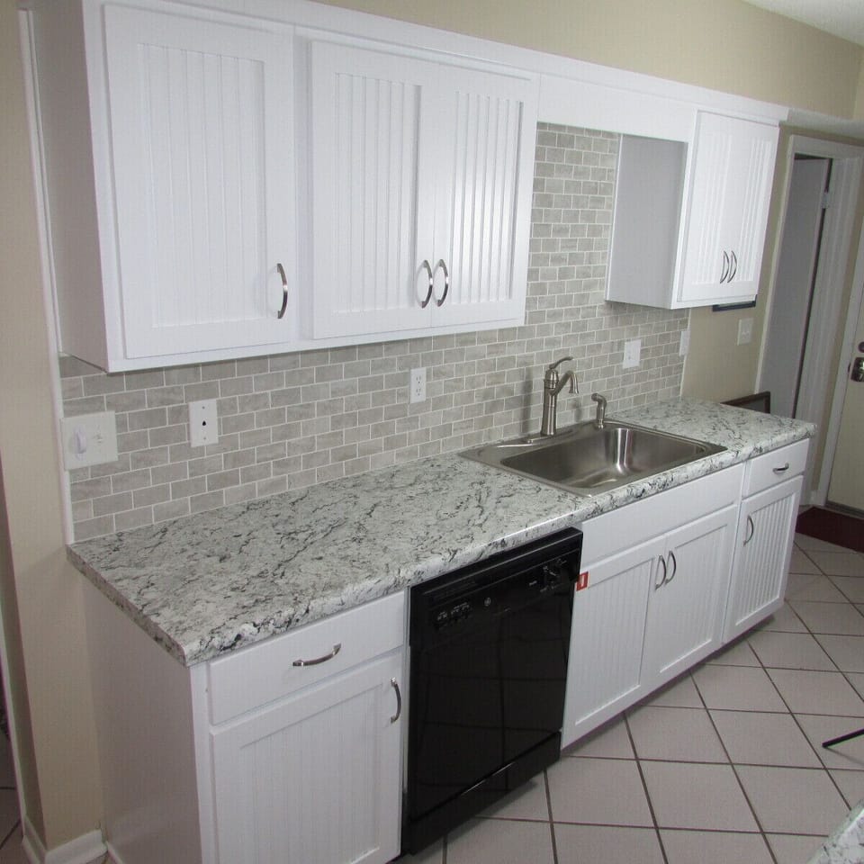Kitchen with large single bowl sink