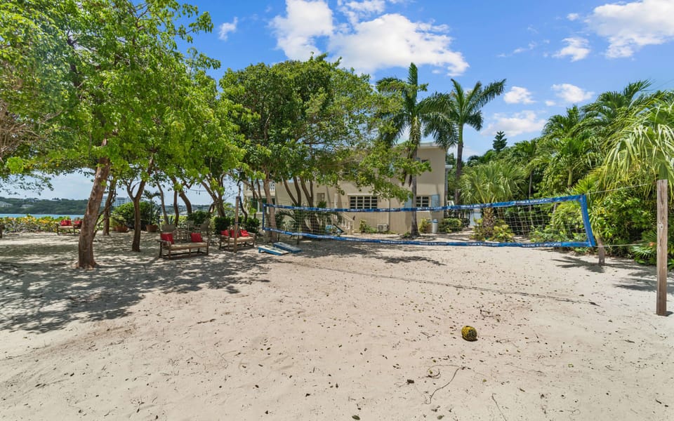 Private sand volleyball court just steps from the ocean
