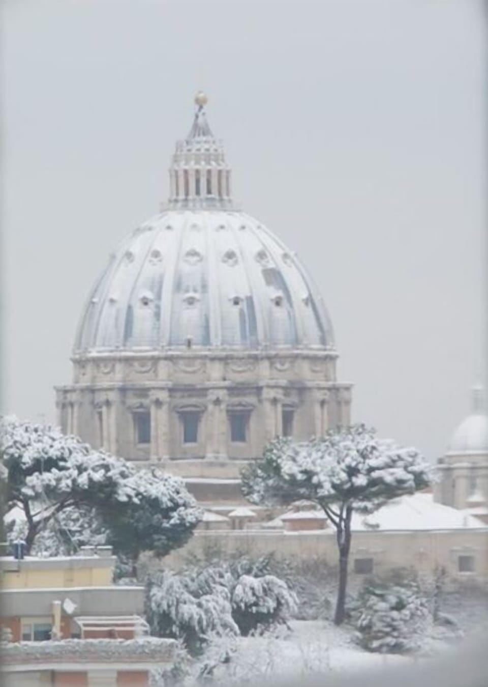 a winter view of the S. Peter dome from the living room