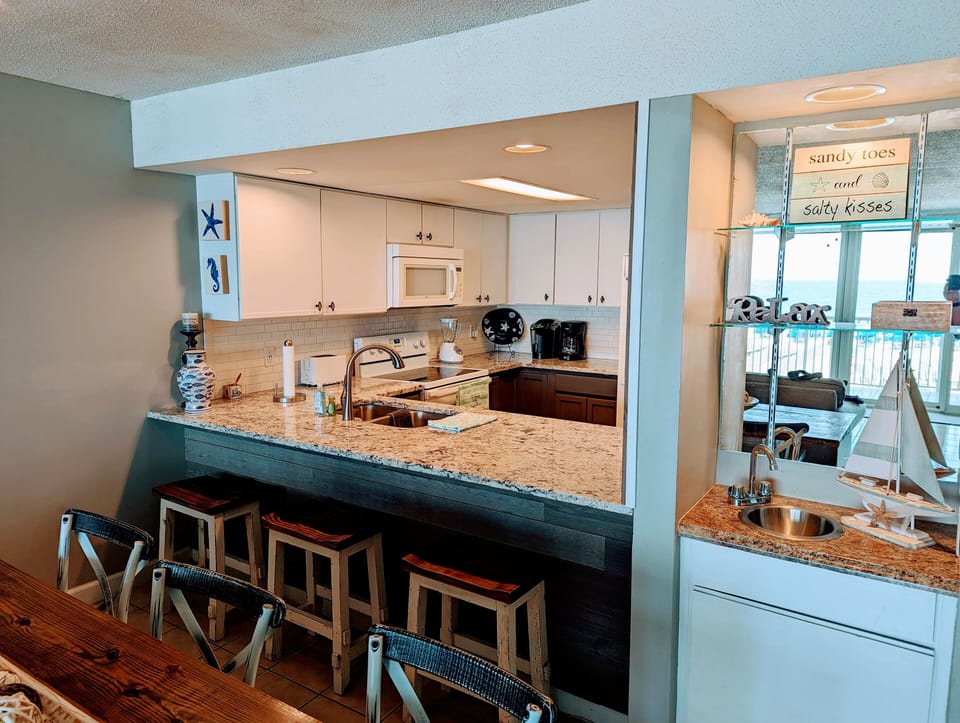 Kitchen bar and barstools