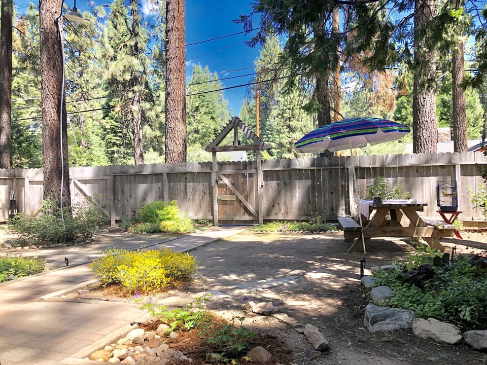 Fenced private yard