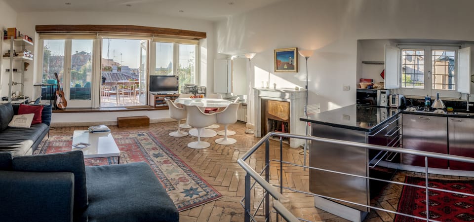 Living room/kitchen with terrace attached
