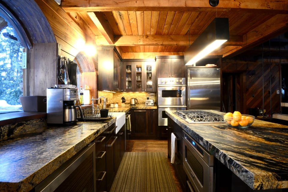 The updated kitchen is well equipped. 
