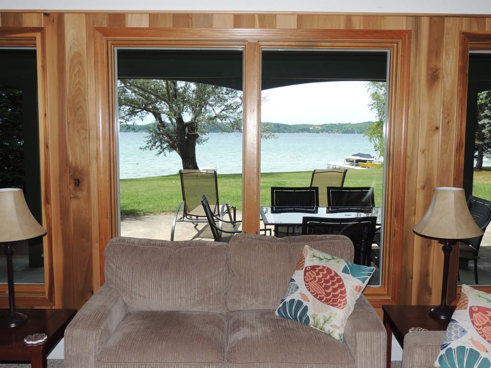 Lakeside living area view