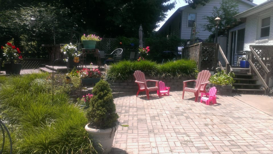 Outdoor patio for your use. Nice for small receptions or family meals.