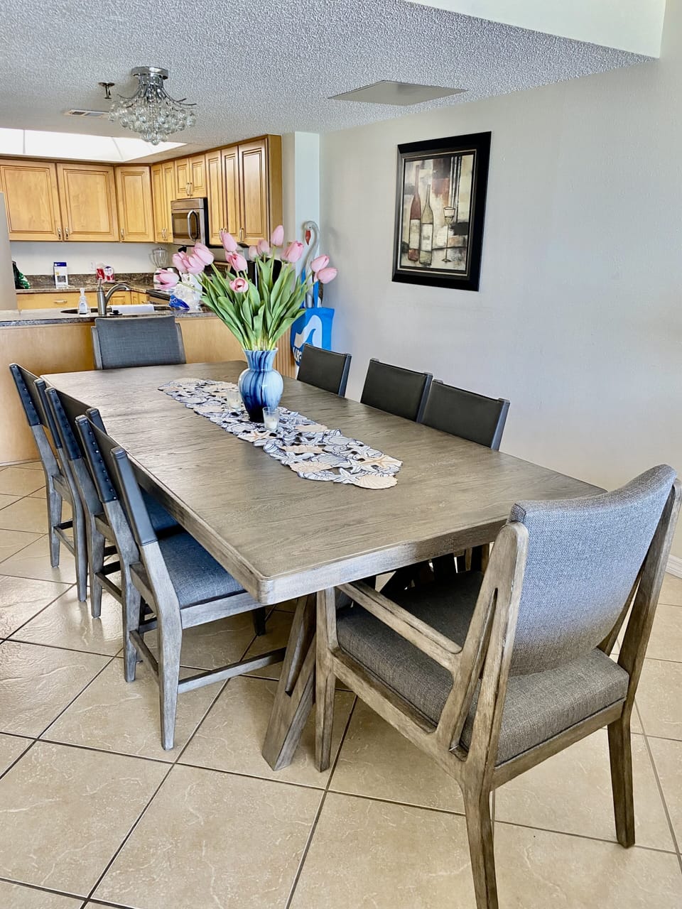 New 8 Seater Dining Room Table to Accommodate  
The whole crew 