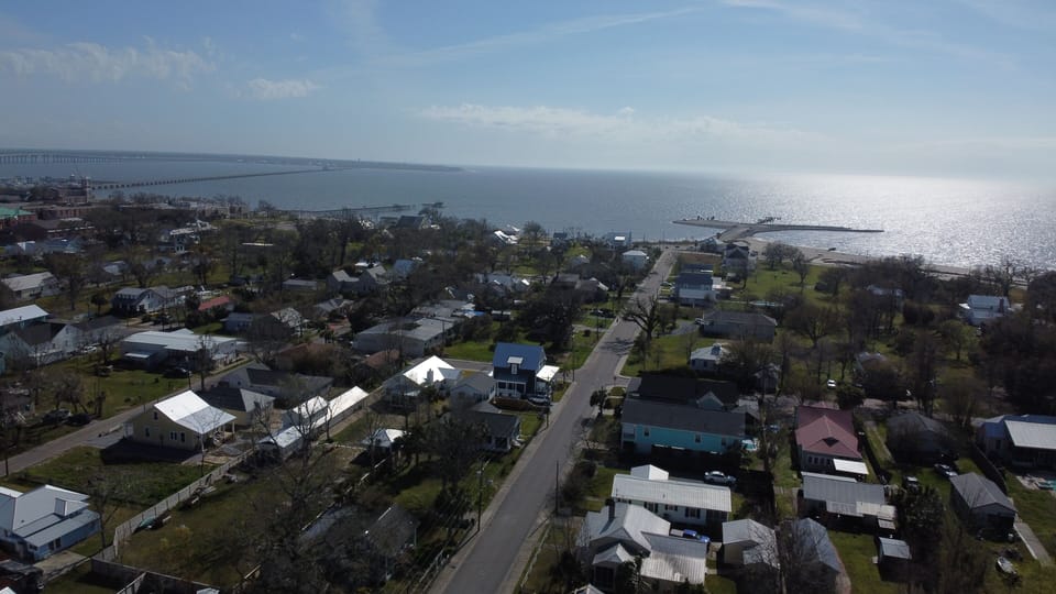 Drone view of Bay from our home yard.