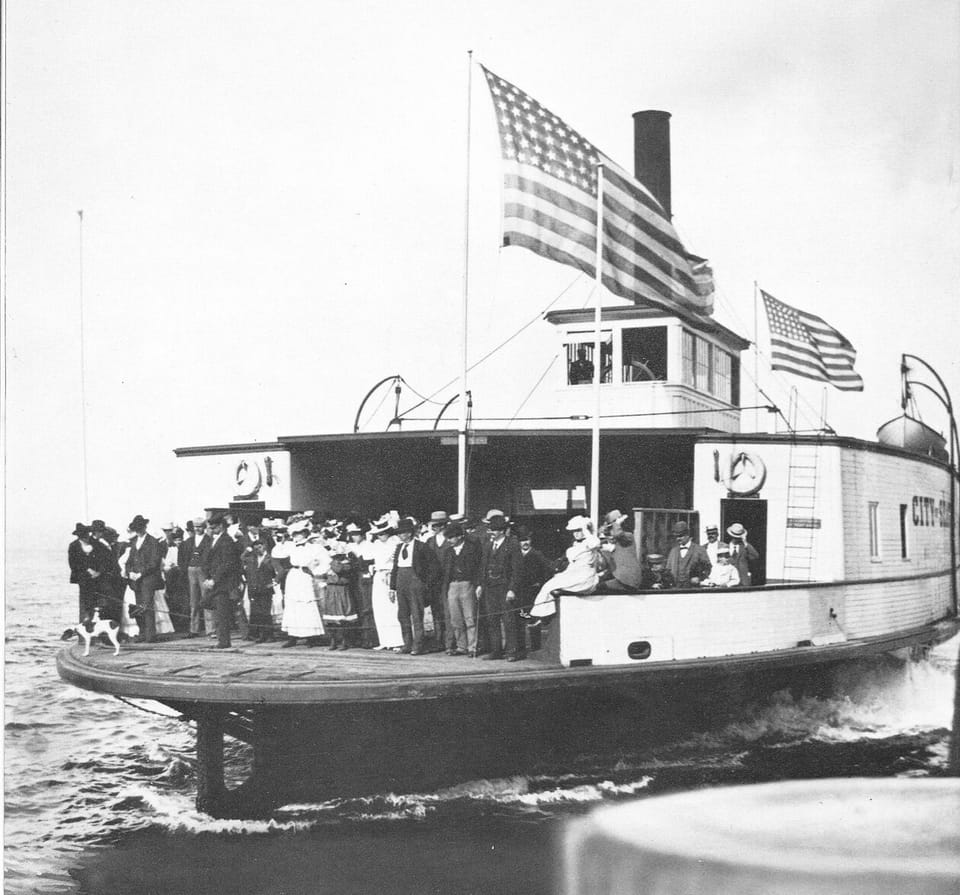 Maiden Voyage of the SS City of Seattle. The first ferryboat on Puget Sound