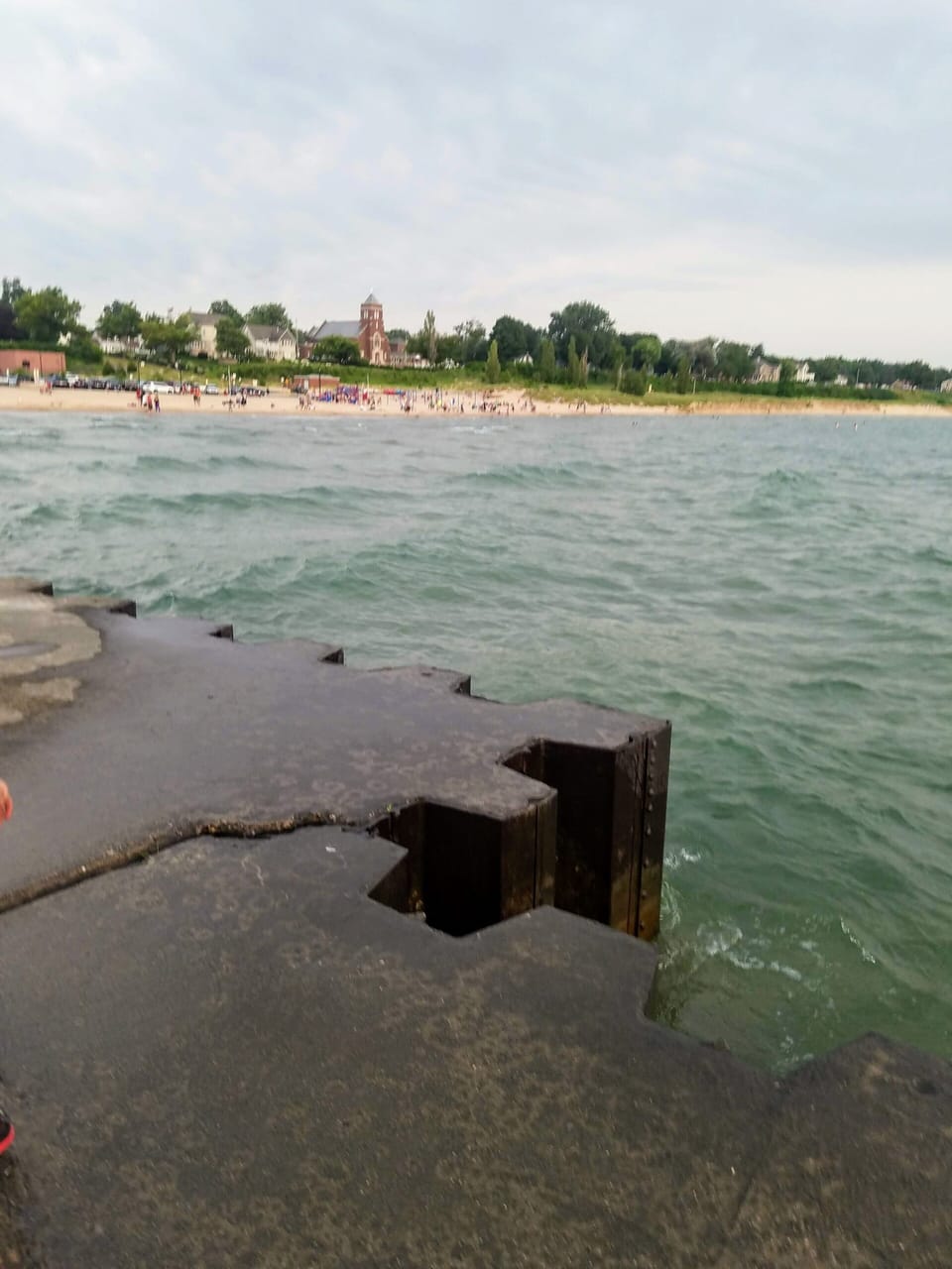 View of the beach from the pier