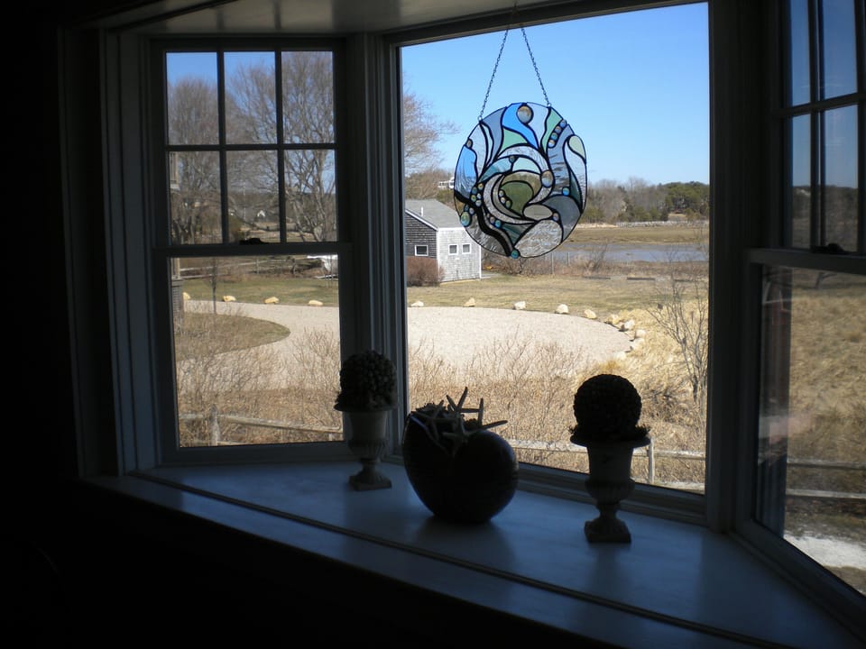 view fof bay from dining room window