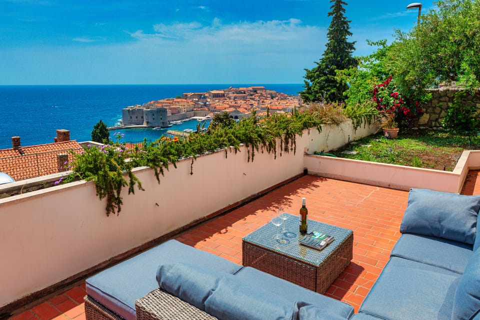 Terrace lounge area and garden.