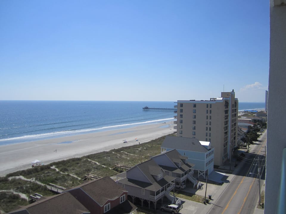 The Cherry Grove Pier is walking distance away.  This is it from our deck.