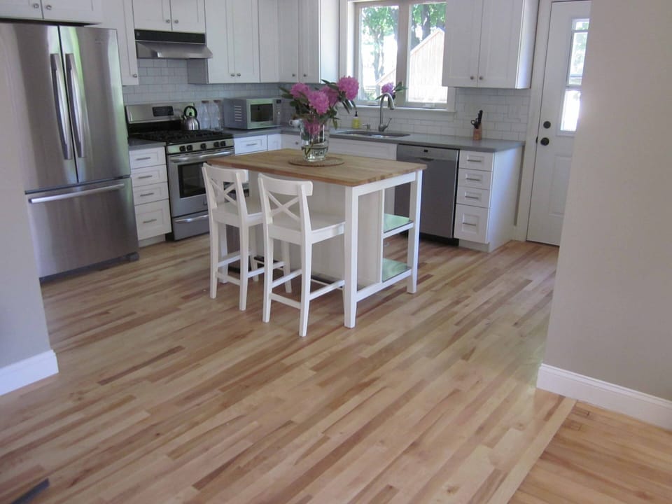 Brand new appliances and all the accoutrements for a cooks kitchen.