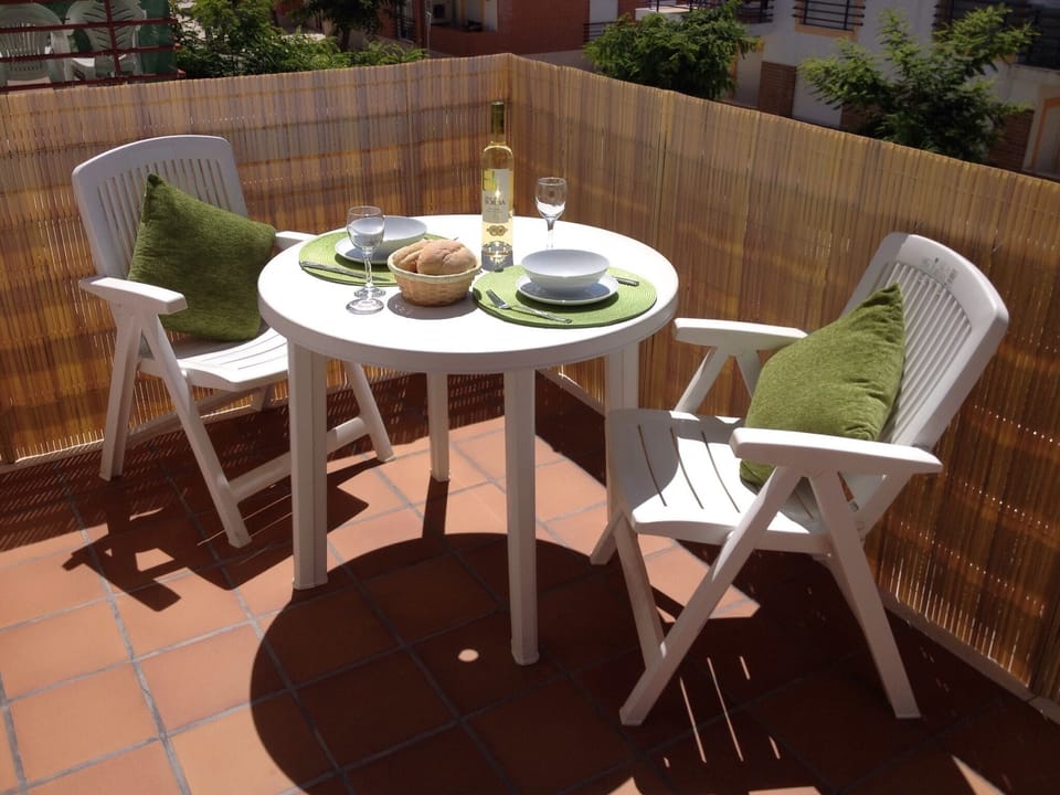 Dining on the balcony