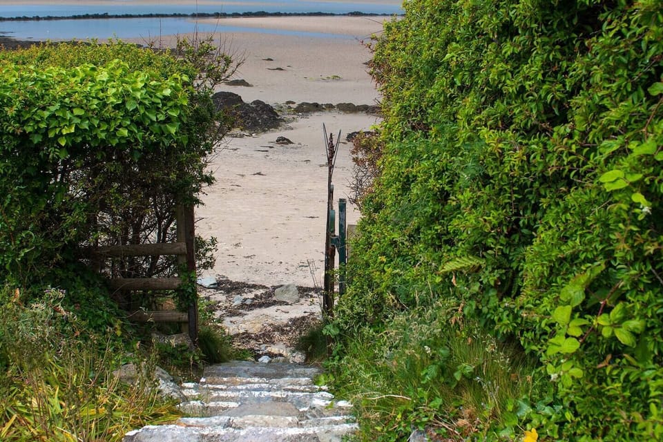 Private steps down to the beach