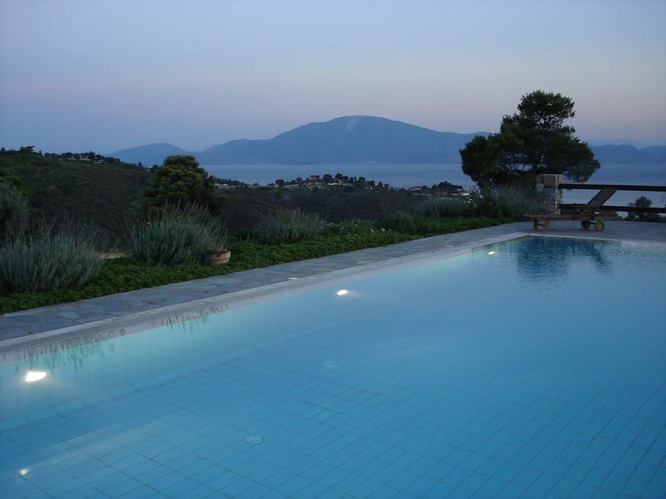 The pool in the twilight