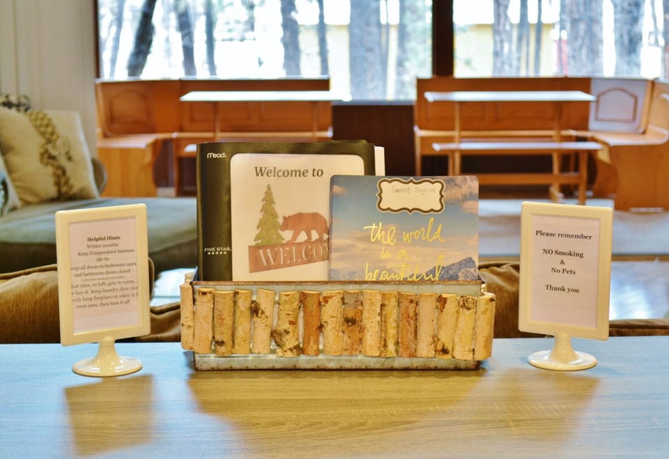 Welcome to our cabin! We have provided a welcome booklet and helpful information to ensure you have a wonderful vacation.