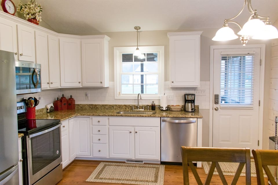 Kitchen has new stainless appliances