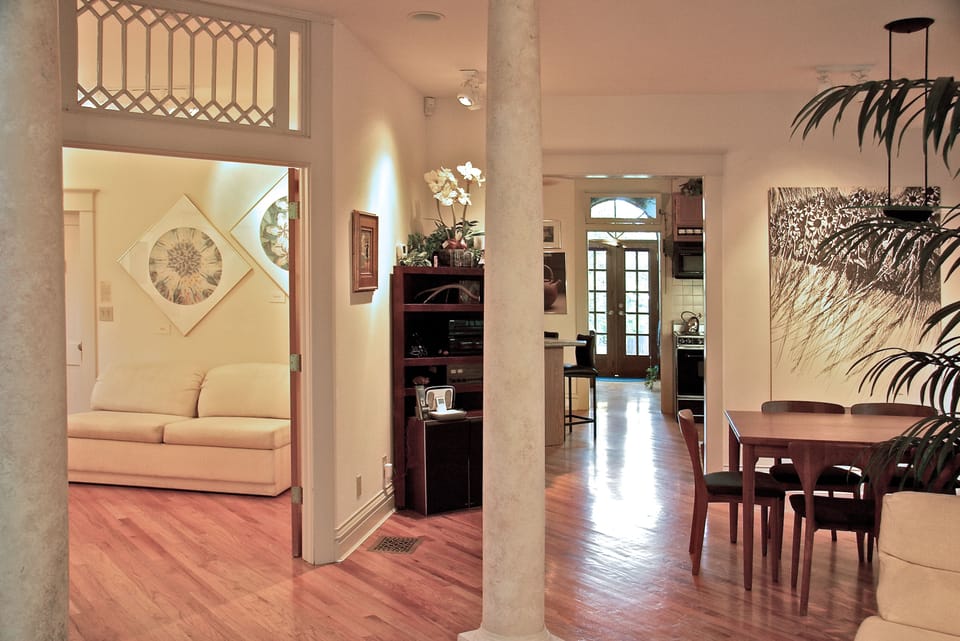 Dining room and second bedroom with sofa sleeper as seen from living