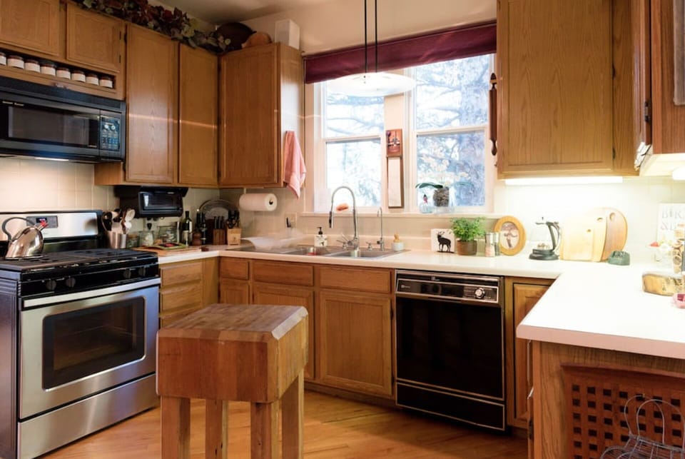Kitchen with butcher block 