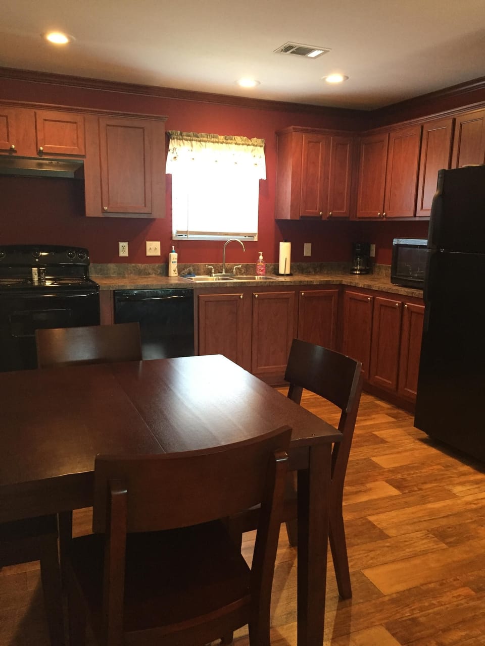 Another kitchen view. The refrigerator has an ice maker too.
