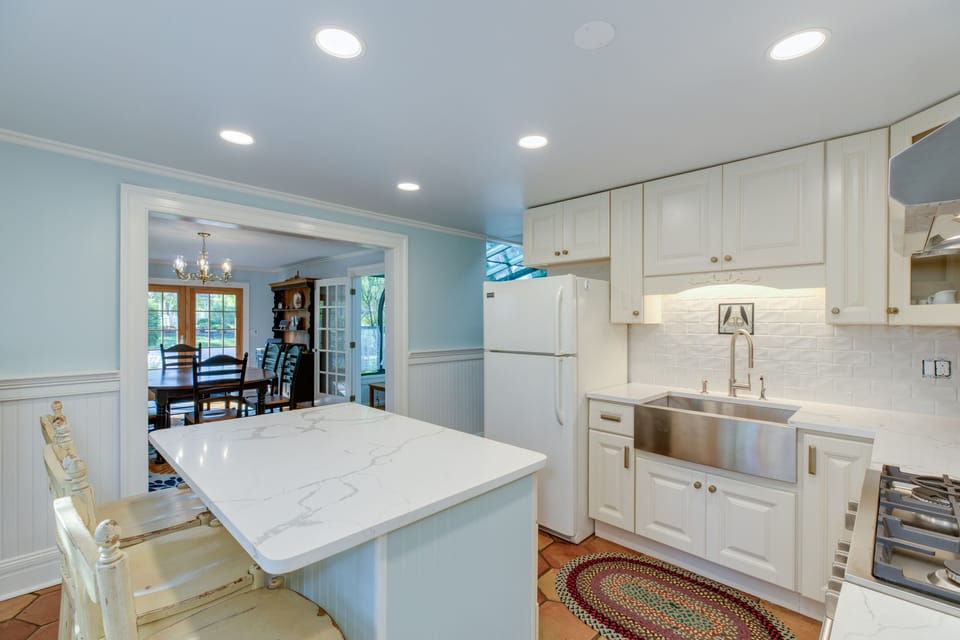 Country kitchen with gourmet stove