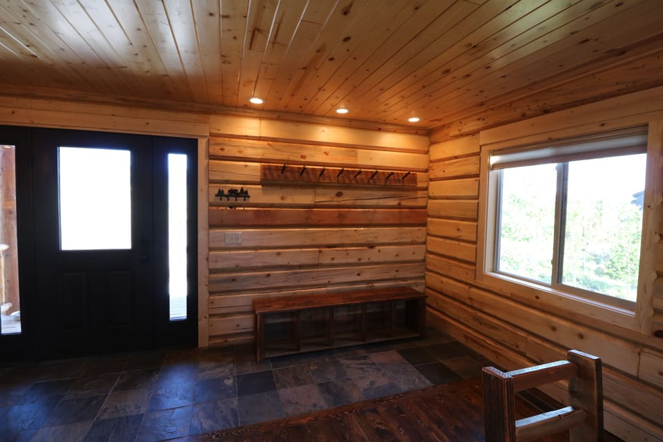 Front entry coat rack and bench